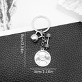 Silver metal fitness keychain with dumbbell, kettlebell and 45 lbs barbell plate charm - Kettlebell Dumbbell Barbell Plate Style (LS32)