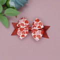 Pince à cheveux nœud double couche avec motifs cœurs et paillettes rouges festives - 03# Barrette Cœur Pailletée Double Couche