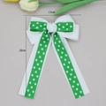 Lazo para pelo de San Patricio verde con tréboles y cintas largas de 13cm x 20cm - Estilo Cinta Larga / N.º 02