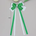Lazo para el pelo verde y blanco para el Día de San Patricio con tréboles de la suerte - Estilo de Varias Serpentinas / N.º 03