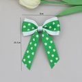 St. Patrick's Day green clover print bow hair clip for girls, size 10.5cm by 8cm - No.06
