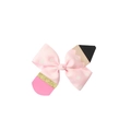 Detail of pink polka dot grosgrain ribbon hair bow with creative pencil shape design - Rose Red (09#)