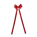 Elegant red satin ribbon bow hair clip with long streamers for girls and women - Red