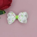 Serre-tête blanc avec nœud en gros-grain à pois colorés pour filles au style frais et doux - Pince à Cheveux Nœud Imprimé Cercles Frais (05#)