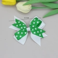 Green and white St. Patrick's Day clover bow hair clip with 11.5cm width display - 10#