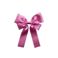 Elegant pink satin ribbon bow hair clip with long streamers for girls and women - Deep Pink