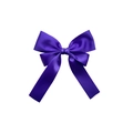 Elegant dark purple satin ribbon bow hair clip with long streamers for women - Deep purple