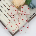 Sweet red polka dot white chiffon bow hair clip for girls with elegant edge stitching - Large Polka Dot Clip (06#)