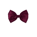 Detail view of burgundy satin ribbon hair clip showing double-layered structure and texture - Burgundy