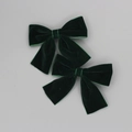 Lot de deux barrettes à cheveux en velours vert foncé style ballet pour coiffure élégante - Une Paire / Vert