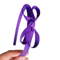Simple purple grosgrain ribbon headband with a tiered bow for girls and women - Purple