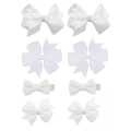 Lot de 8 barrettes à nœuds en gros-grain blanc de quatre styles pour fillettes - Blanc