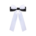 Eleganter schwarz-weißer Haarklip aus Satin mit langen fließenden Bändern - Schwarz und Weiß Stil (01#)
