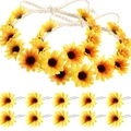 Set aus 3 Sonnenblumen-Kränzen und 10 Blumen-Haarnadeln für Hochzeits-Haarschmuck - Gelbes Set