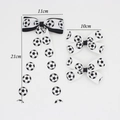 Dimensioni dettagliate dei fermagli per capelli con fiocco e stampa di calcio - Combinazione Accessori Capelli Fiocco Calcio