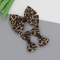 Giraffe print bow hair clip set with brown and beige patterns for women and girls - Giraffe Print Style (05#)