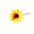 Gelbe Sonnenblumen Haarspange mit Gänseblümchen-Design und schwarzer U-Klammer - Sonnenblumen-Haarnadel (5760400080727) / Gelbe Haarnadel