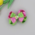 Schattige haarstrik met roze en groene stippen en een leuk rupsornament voor kinderen - Roze En Groene Rups Stijl (01#)