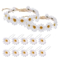 Gänseblümchen Haarschmuck-Set mit 2 Stirnbändern und 10 floralen U-Haarnadeln - Set mit weißen Zirkonia