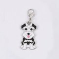 Cartoon Schnauzer enamel keychain with black and white finish and silver lobster clasp - Schnauzer Style (01)
