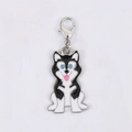 Porte-clés Husky de dessin animé en métal avec fermoir mousqueton et yeux bleus - Style Husky (05)