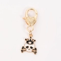 Portachiavi a teschio stile gotico con chiusura a cuore dorata e corona decorativa - 01 Teschio Bianco e Nero