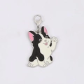 Portachiavi Corgi in smalto con chiusura a moschettone argento per decorazione borsa - Bull Terrier