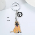 Porte-clés chien Berger Allemand en métal émaillé avec breloque patte - Malinois Et Patte