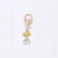 Floral tulip bouquet keychain with golden heart lobster clasp and colorful enamel charm - Tulip