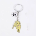 Porte-clés Golden Retriever en métal avec breloque patte et détails en émail - Golden Retriever Et Patte
