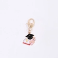 Doctoral cap and book enamel keychain with gold heart clasp for graduation souvenir - Cherry Blossom Graduation Cap