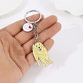 Goldener Retriever Schlüsselanhänger mit I Love Dogs Anhänger und silbernem Ring - Klassischer Golden Retriever Mit I Love Dogs Tag