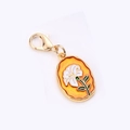 Enamel lily flower charm with orange background and lobster clasp for DIY accessories - Lily