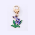 Exquisite purple floral keychain charm with gold heart clasp for handbags and phones - Phalaenopsis