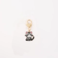 Cute striped cat keychain featuring a golden heart clasp and grey cartoon pendant - 23mm*16mm*2mm 5g / Fat Gray Cat