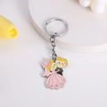 Porte-clés couple de mariés en métal émaillé coloré pour cadeau de mariage créatif - Style Floral Rose (M10115)