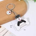 Portachiavi Schnauzer in acciaio inossidabile con ciondolo I Love Dogs carino - Schnauzer Nero Doppia Faccia (Cuore)