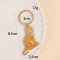 Simpatico portachiavi tigre in metallo dimensioni 8,5cm x 3,5cm in lega gialla lucida - Tigre d'Oro