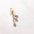 Porte-clés tulipes mauves avec fermoir en cœur et pendentif doré élégant - Style Tulipe / Tulipe Violette