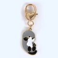 Süßer Seeotter-Schlüsselanhänger mit Emaille-Finish und goldenem Herz-Karabinerverschluss - Swimming Seal