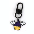 Portachiavi di Halloween con cupcake fantasma viola e ali di pipistrello nere - Cupcake Ali di Pipistrello