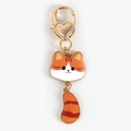 Porte-clés chat mignon orange et blanc avec détail de cœur doré pour sacs - Chat Brun