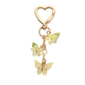 Sweet floral butterfly keychain with yellow resin flowers and gold heart clasp - Yellow Flower Large Butterfly 9cm
