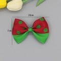 Nœud pour cheveux en ruban gros-grain rouge et vert pour filles, dimensions 10x7 cm - Style de Nœud Épissé Rouge Vert (01#)