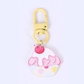 Cute acrylic cupcake keychain with pink frosting and a yellow metal carabiner clip - Cherry Cake
