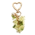 Sweet floral keychain with golden heart clasp, yellow flowers, and faux pearl charm - Yellow Large Flower String 8.5cm