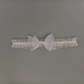 Vue détaillée du bandeau élastique en dentelle blanche avec un nœud en maille à double couche - Nœud en Maille Blanche à Double Couche (09#)