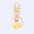 Cute strawberry cupcake acrylic keychain with matching yellow painted metal hook - Yellow Ice Cream Bowl