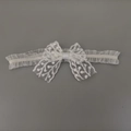Elegant white lace bow headband for baby girls with stretchy floral hair accessory - White Mesh Lace Bow (02#)