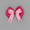 Fermaglio per capelli con fiocco rosa e cuori per sensibilizzazione tumore al seno - Stile Lettera Love Rosa Rosé (03#)